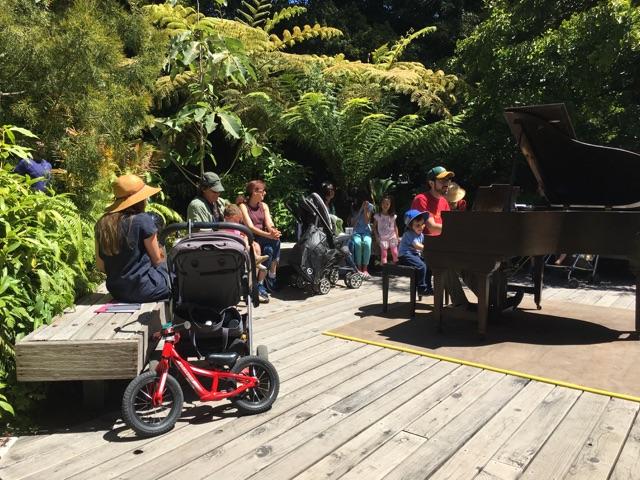 Making some music in the SF Botanical Garden's "Ancient Plant Garden."